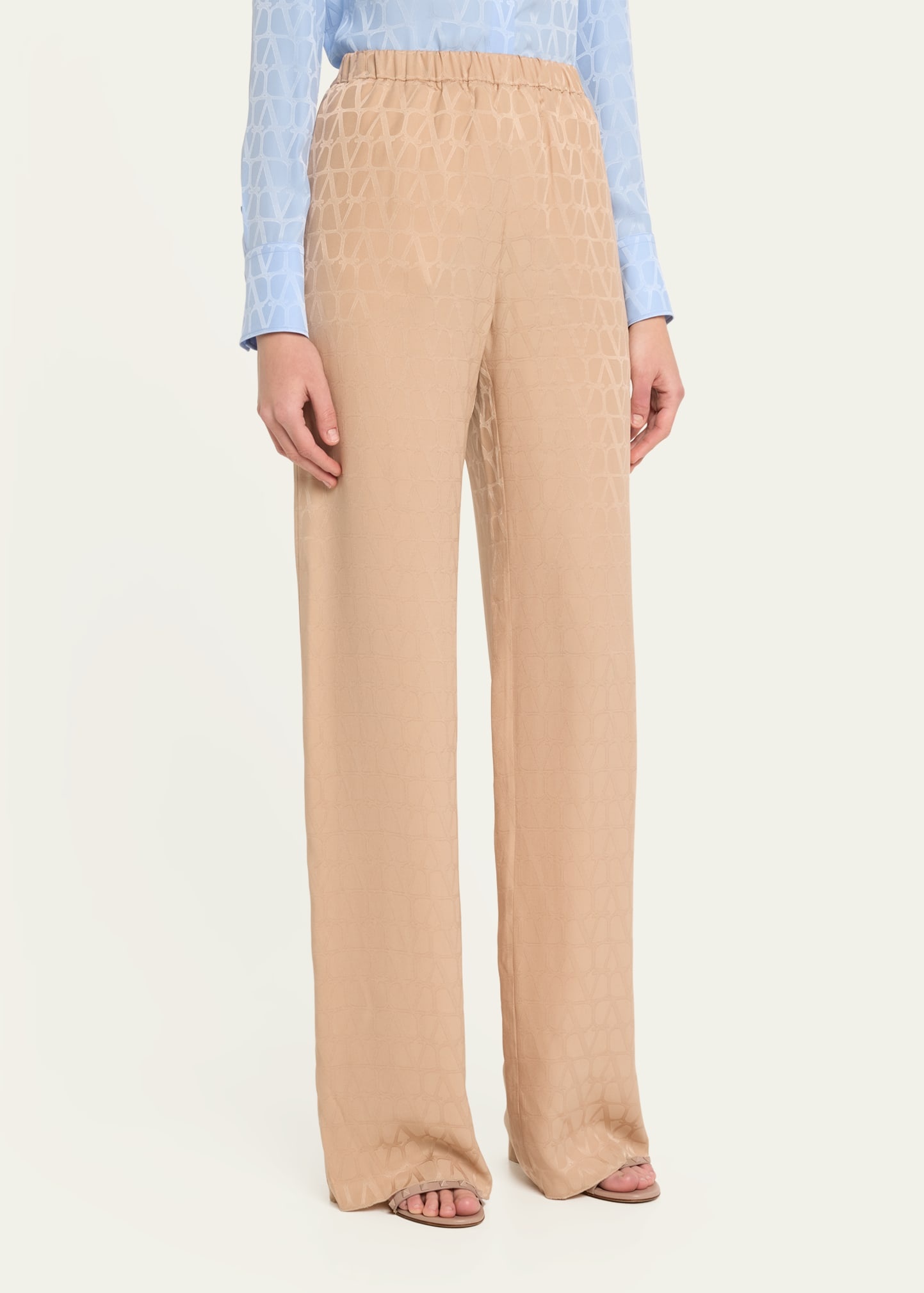 Logo Straight Silk Trousers - 4