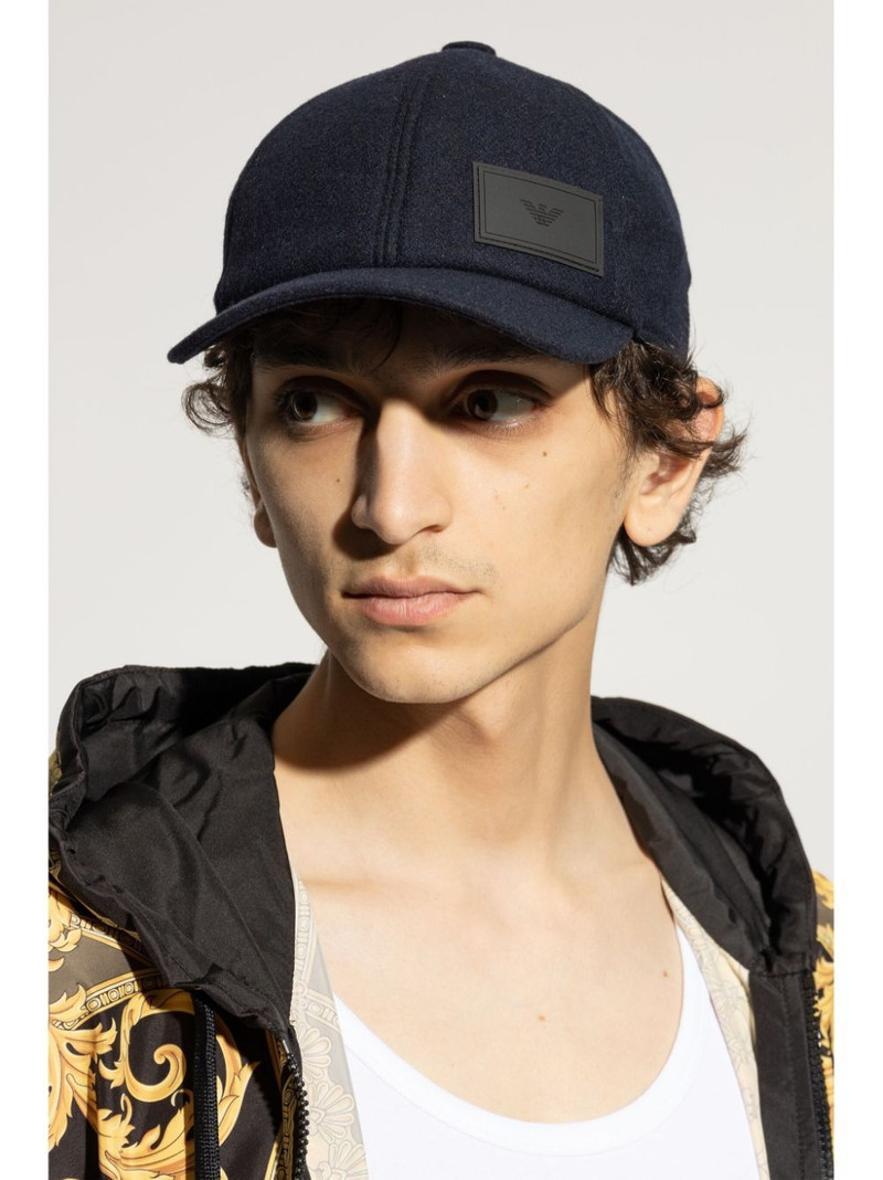 EMPORIO ARMANI logo-patch baseball cap outlook