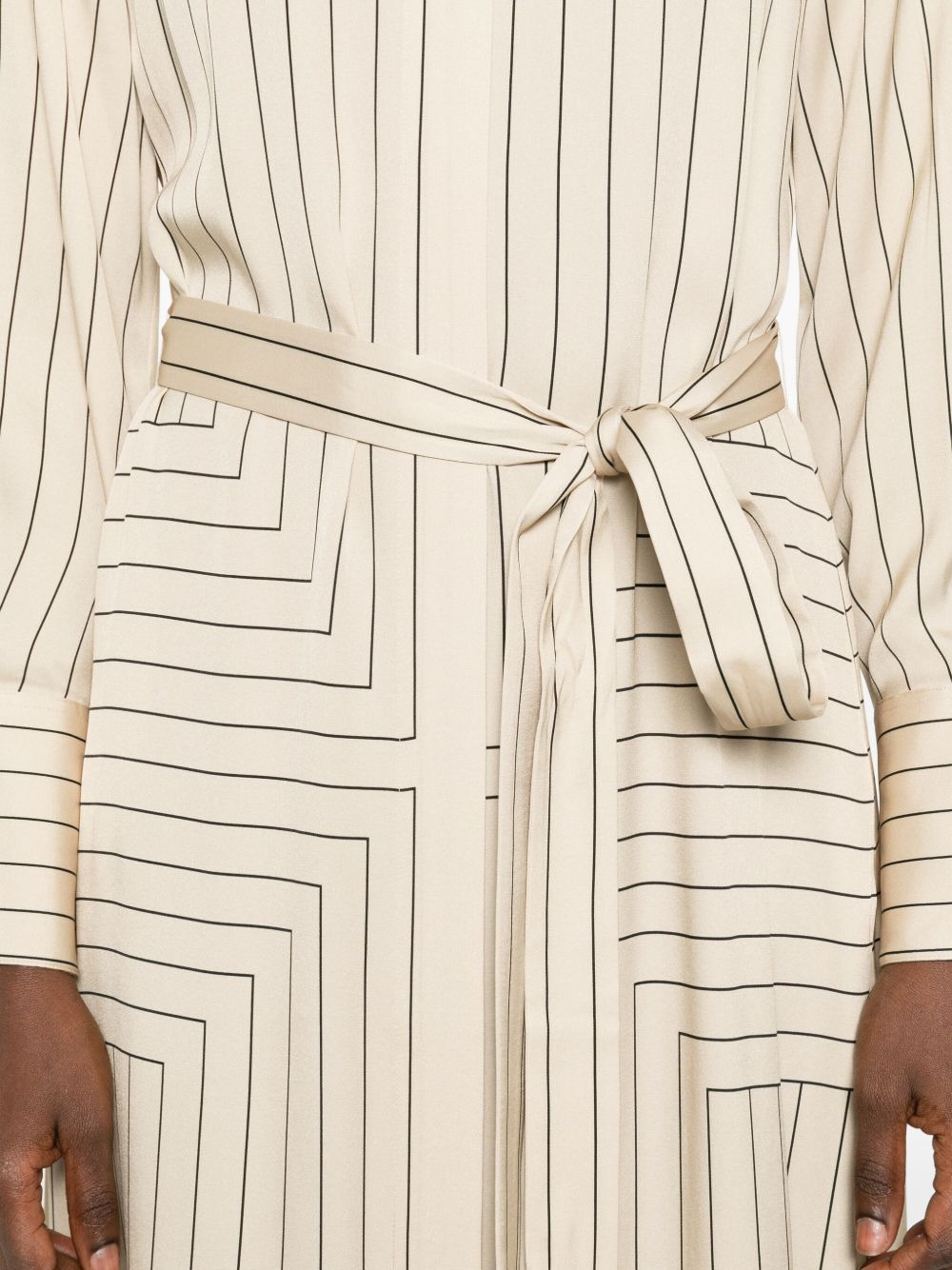 pinstripe belted midi dress - 5