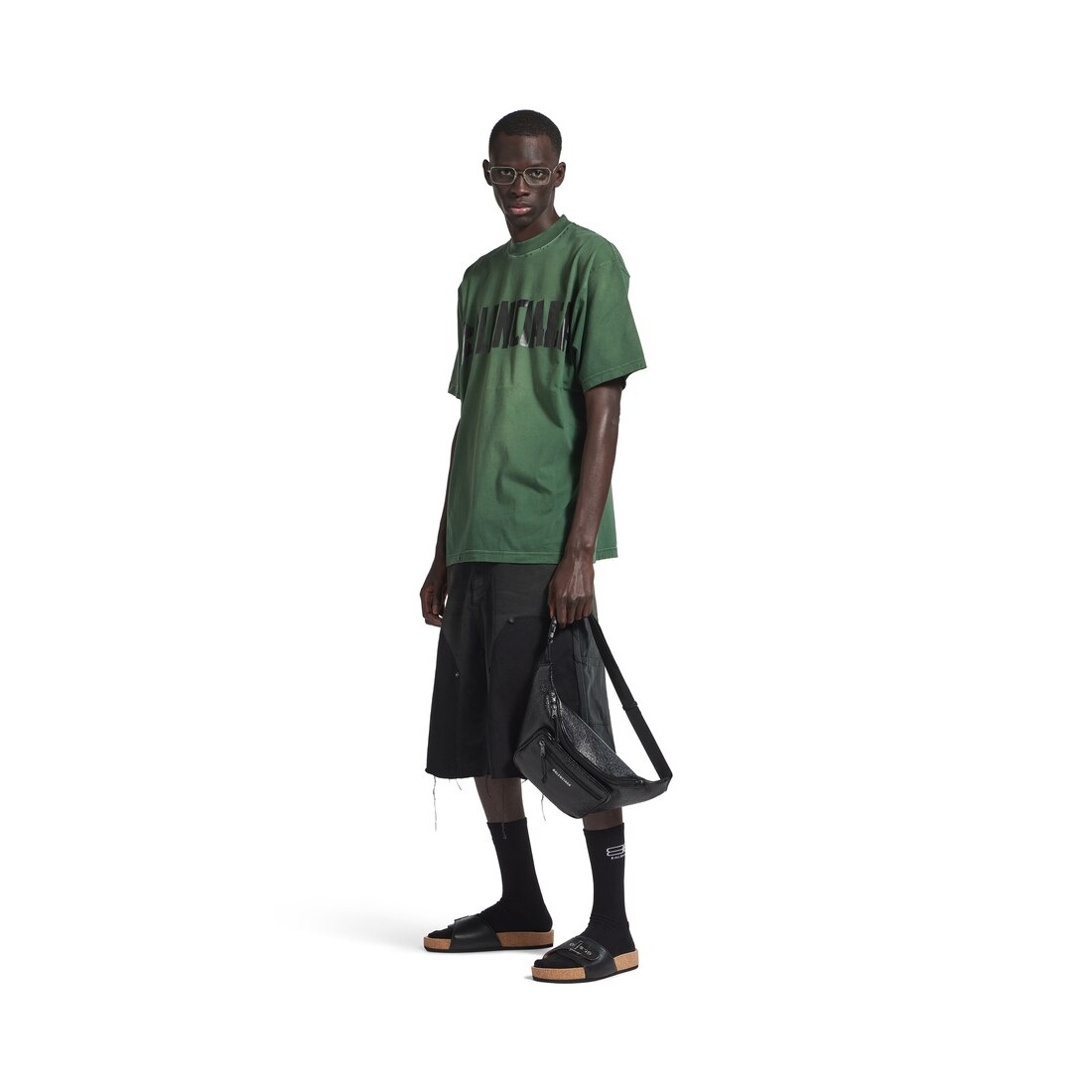 New Tape Type T-shirt Medium Fit in Dark Green - 2