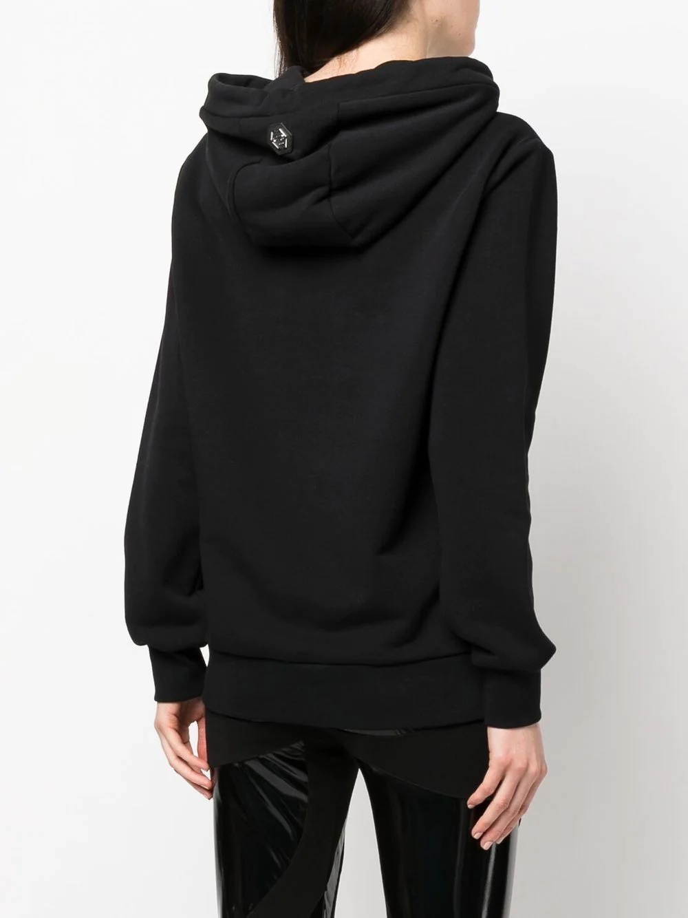 skull-print cotton hoodie - 4