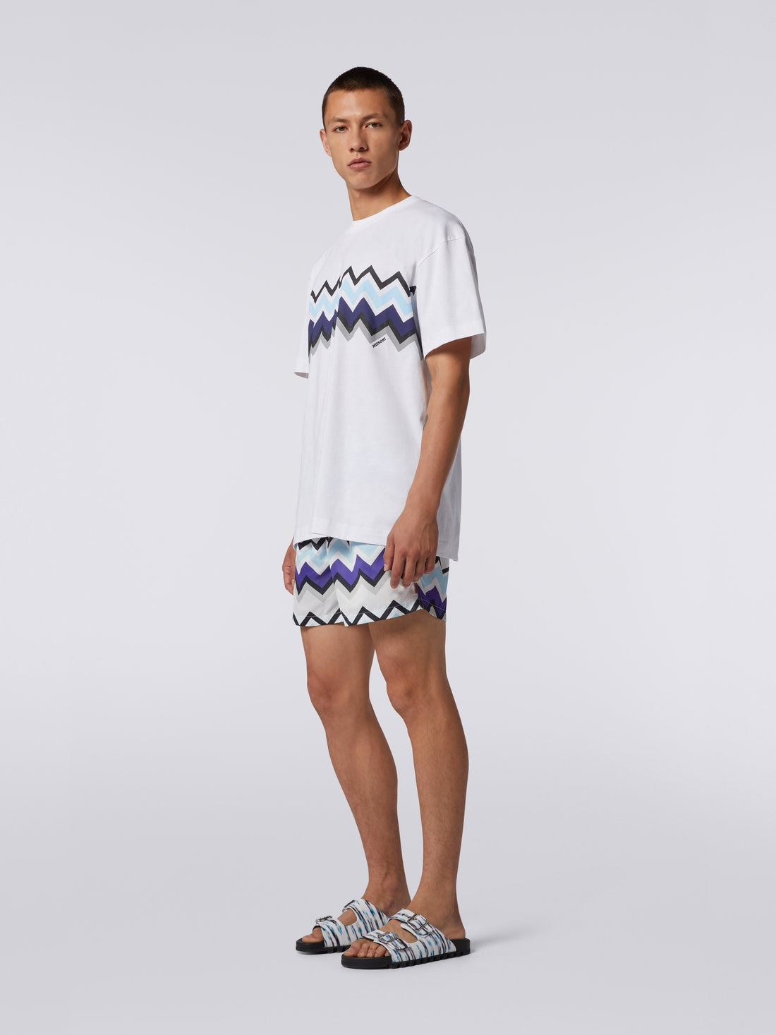 Zigzag cotton jersey crew-neck T-shirt - 3
