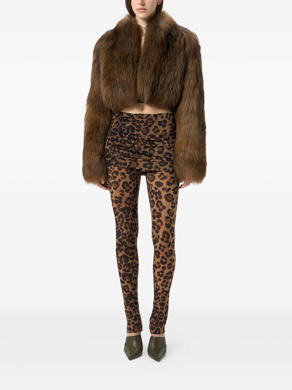cropped fur jacket - 2