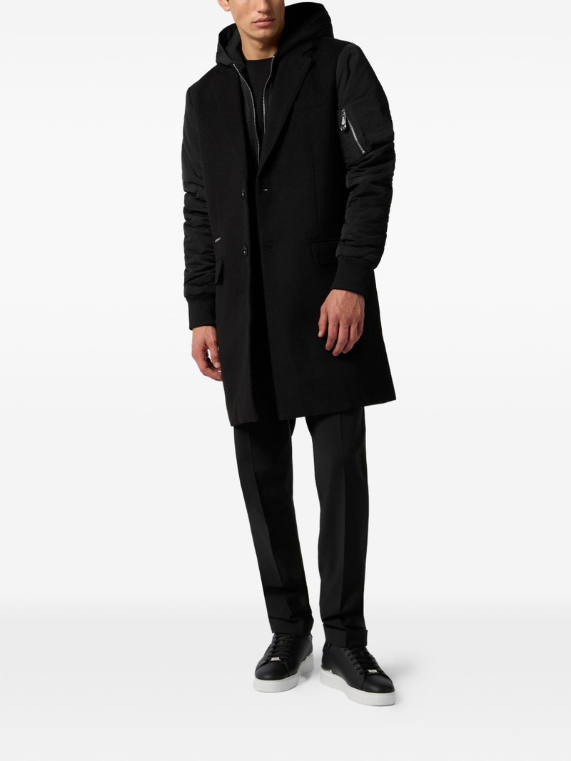 PHILIPP PLEIN hooded single-breasted coat outlook