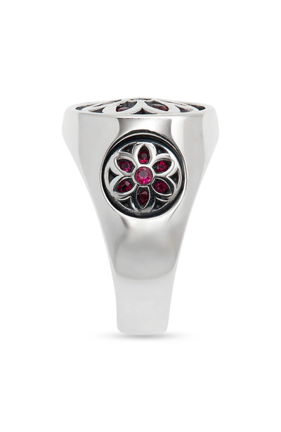 GOOD ART HLYWD Men's Small Club Ruby Flower Signet Ring outlook