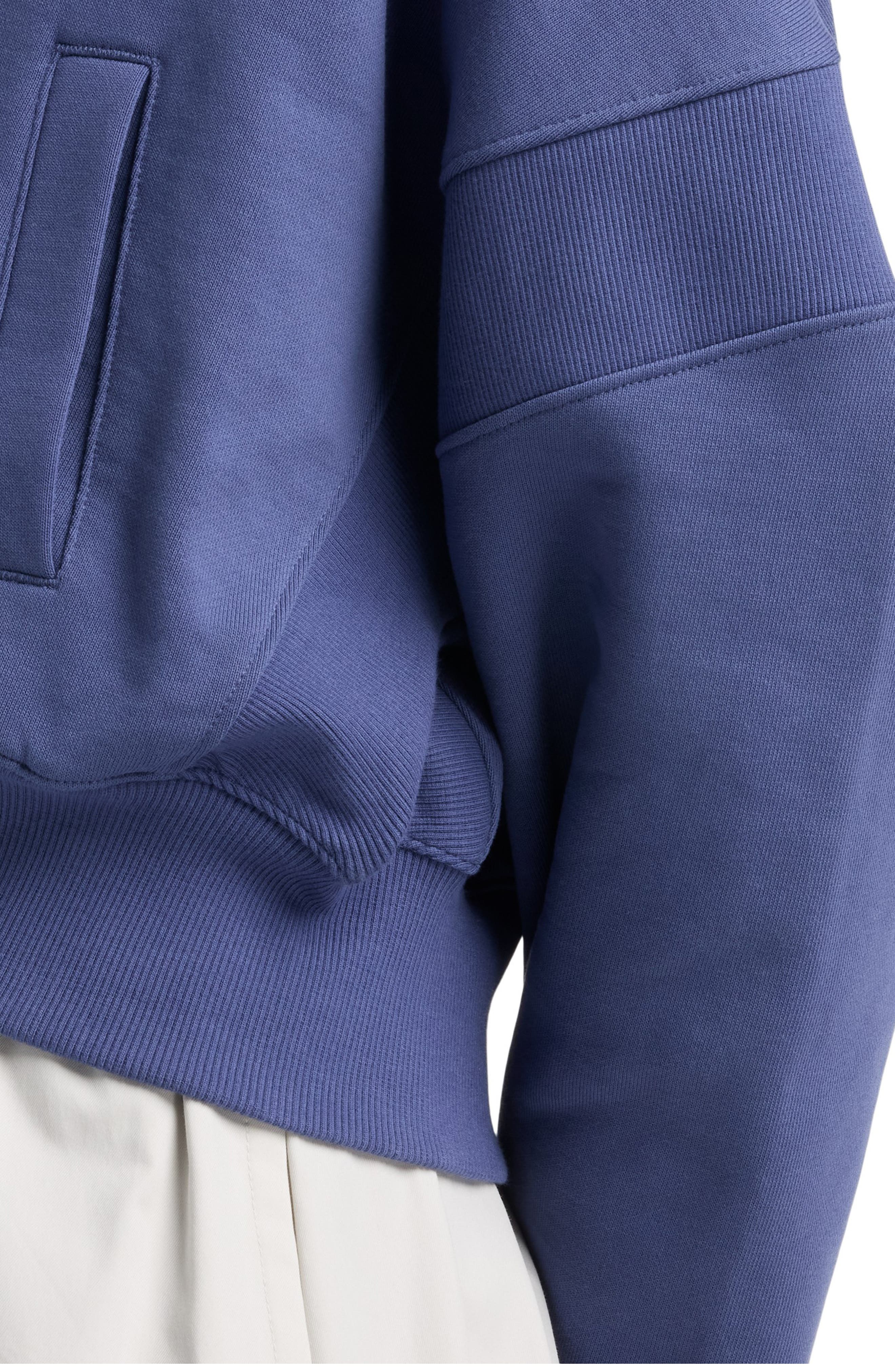 New Balance French Terry Crop Zip Hoodie in Dream State at Nordstrom - 4