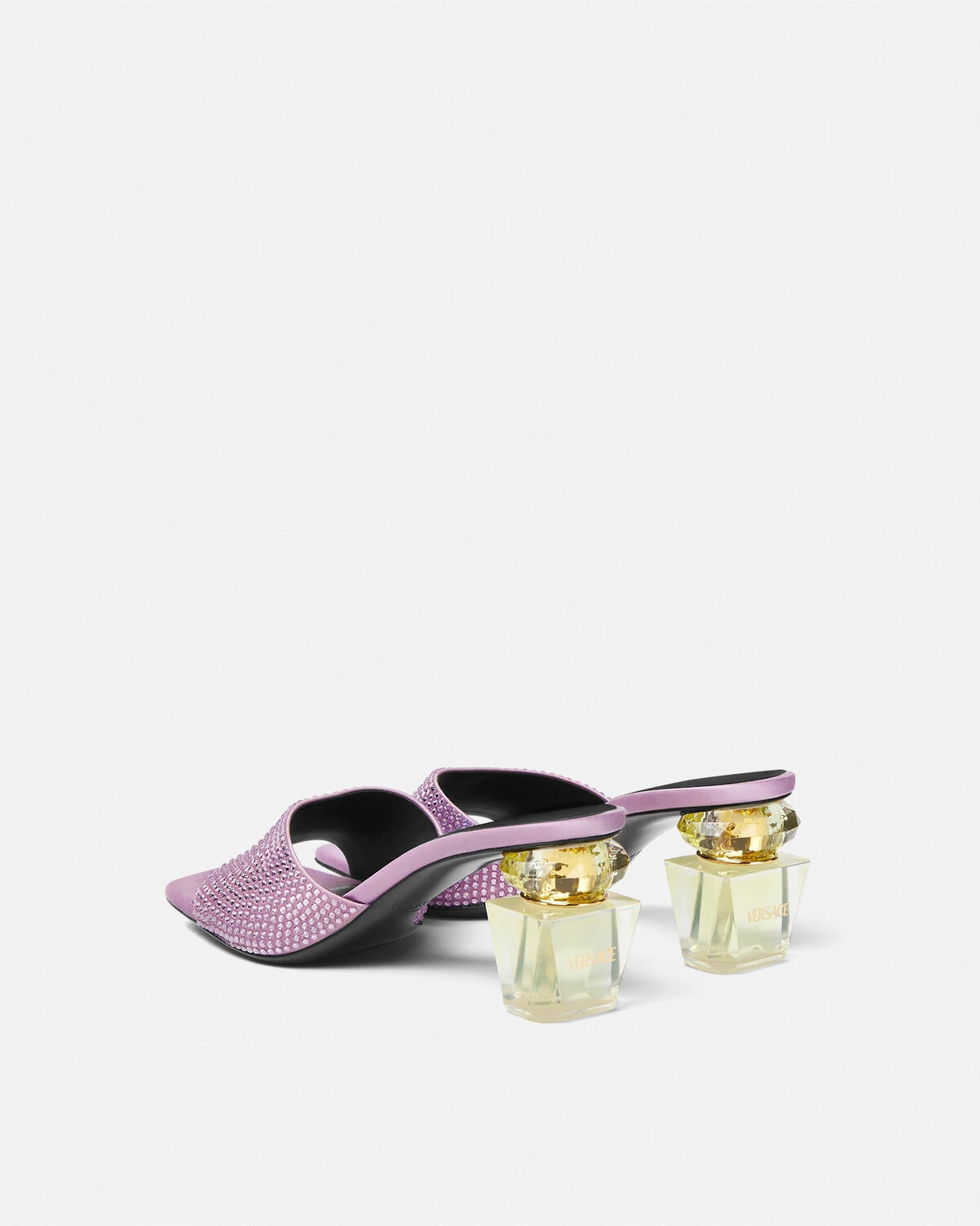 Bright Crystal Satin Mules 70 mm - 4
