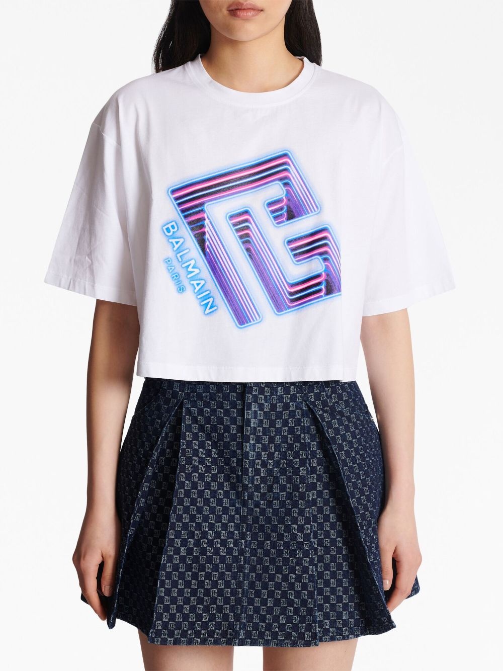 logo-print cropped T-shirt - 5