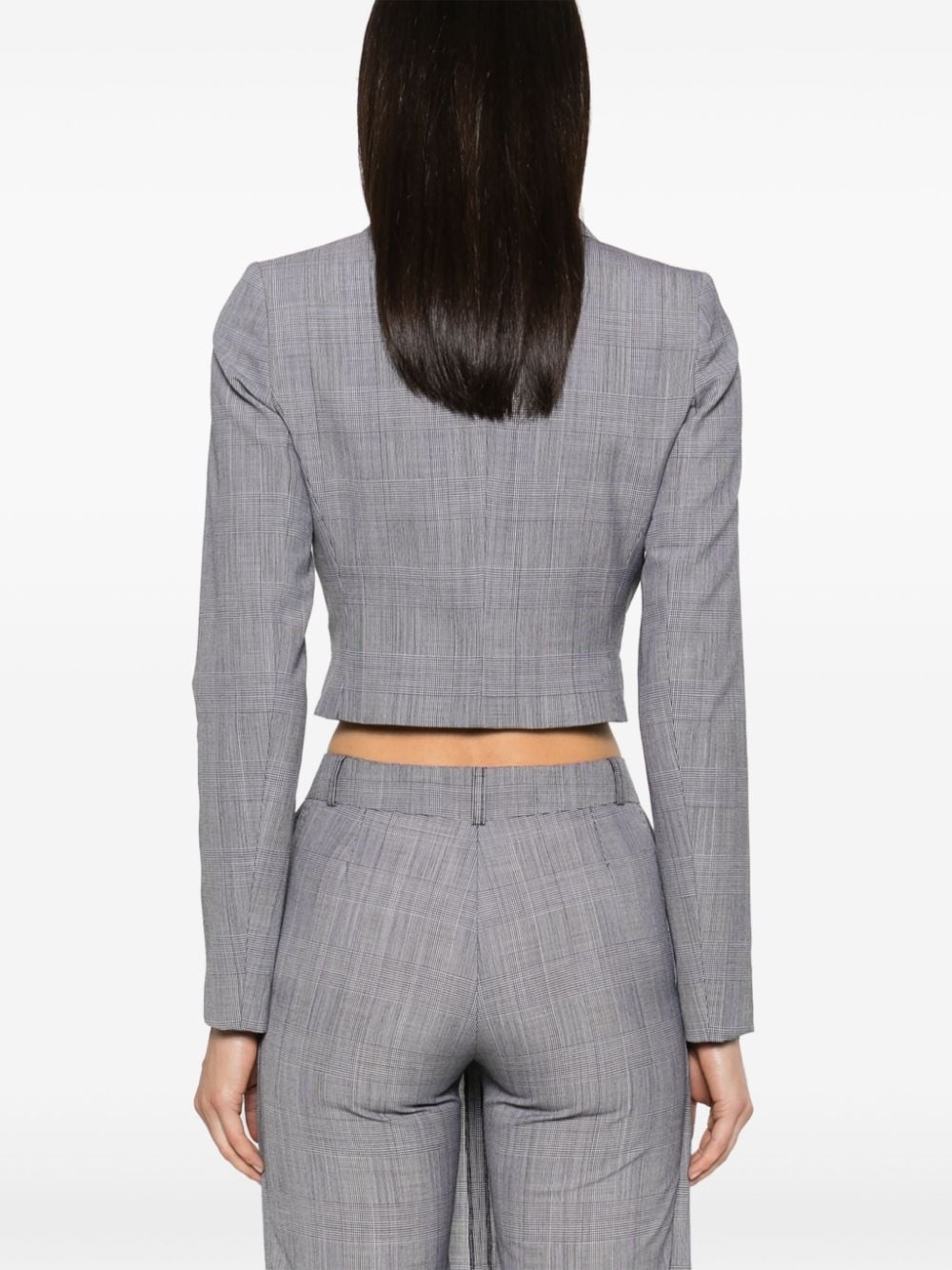 double-breasted cropped blazer - 4