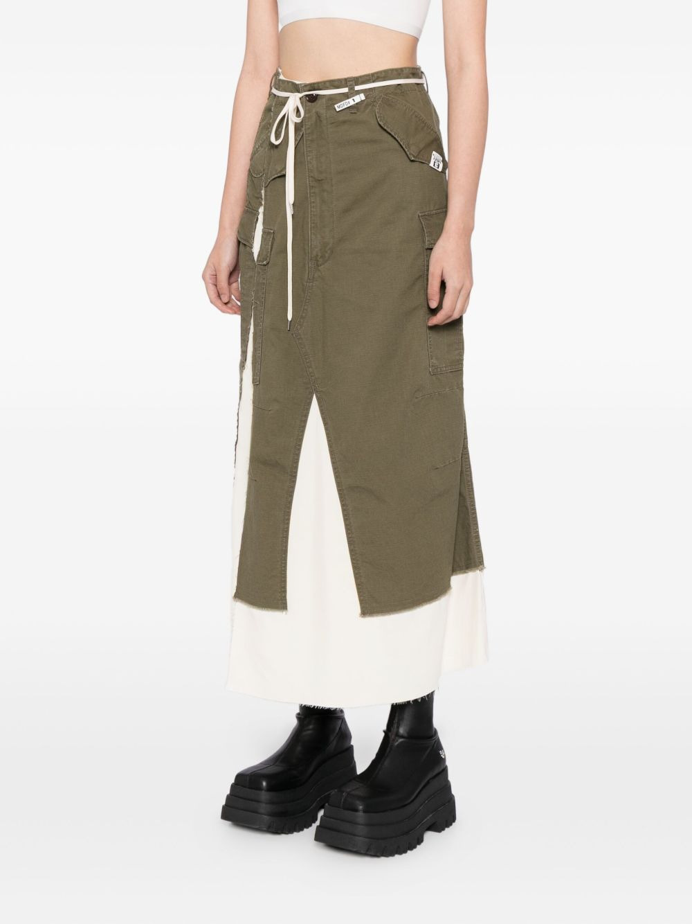 distressed cotton cargo skirt - 3