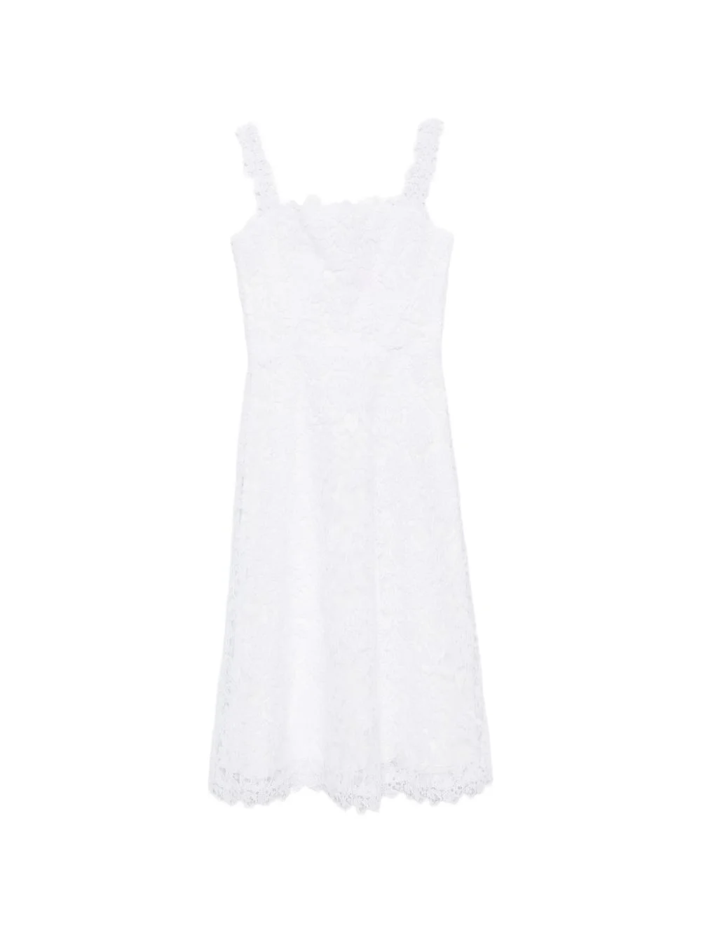 guipure lace flared midi dress - 1