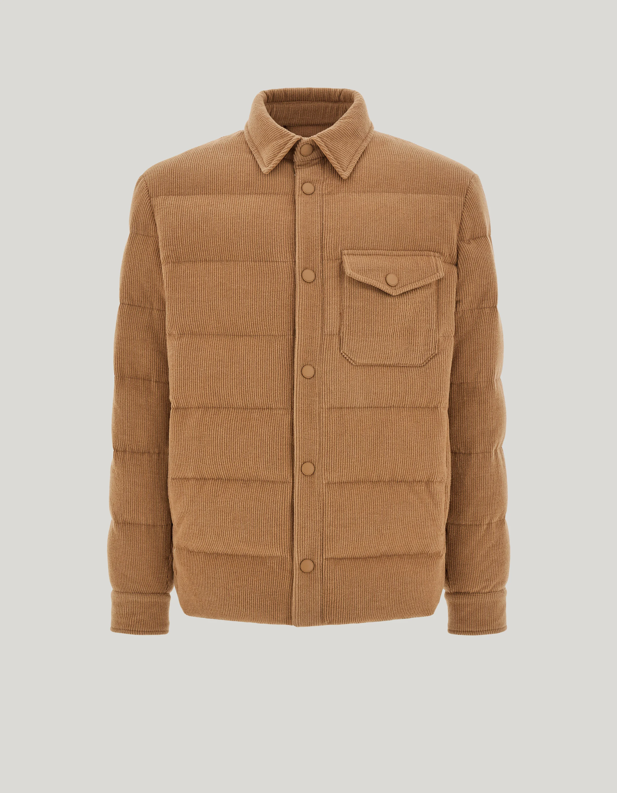 CAMEL OVERSHIRT IN WOOL AND CAMEL BLEND WITH DOWN FILLING - 1