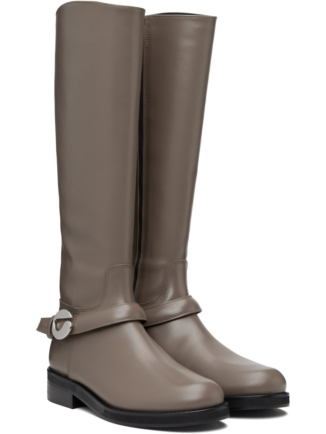 Taupe Belt Cavalier Tall Boots - 4