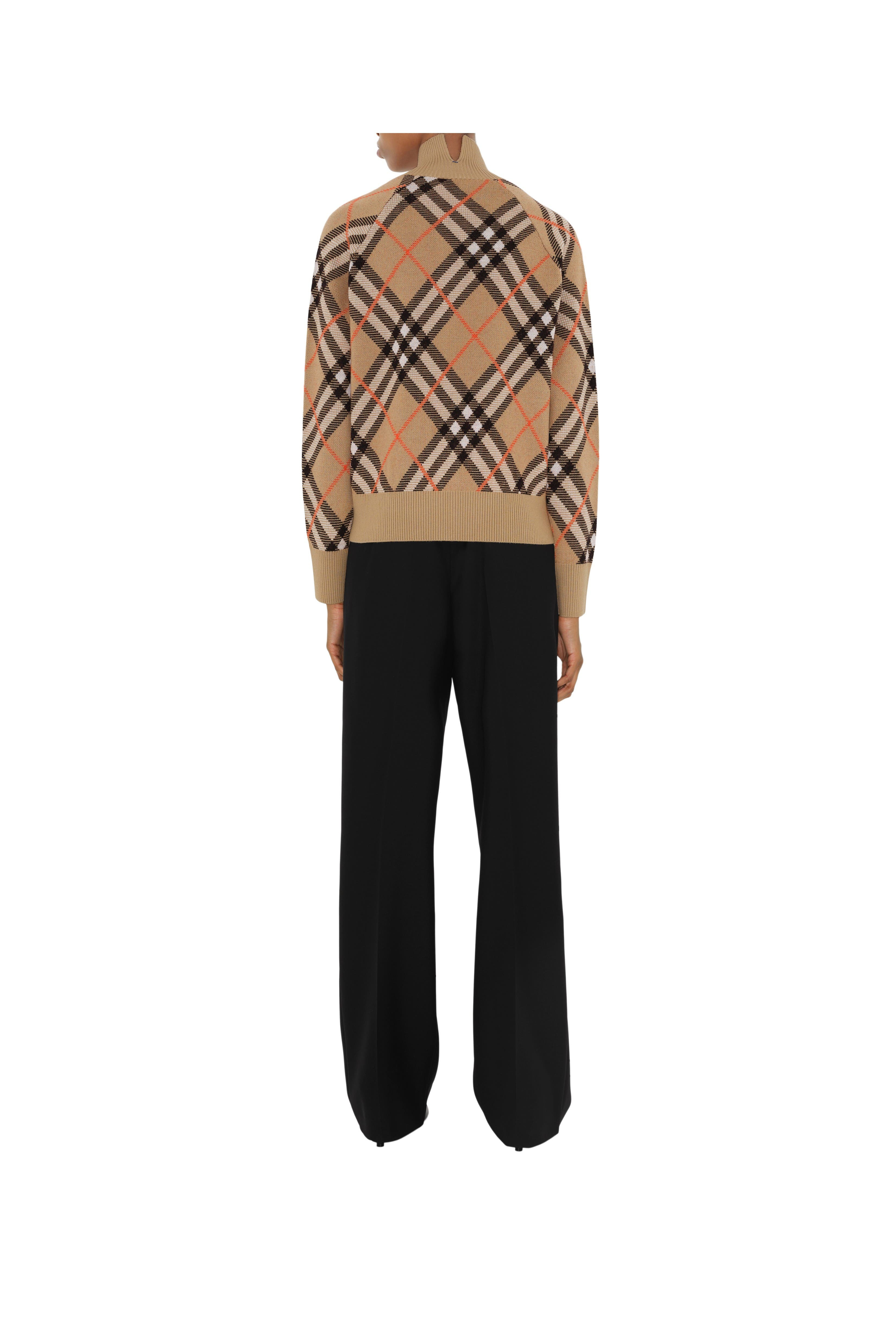 burberry Check Wool Mohair Blend Jacket in Sand at Nordstrom - 4
