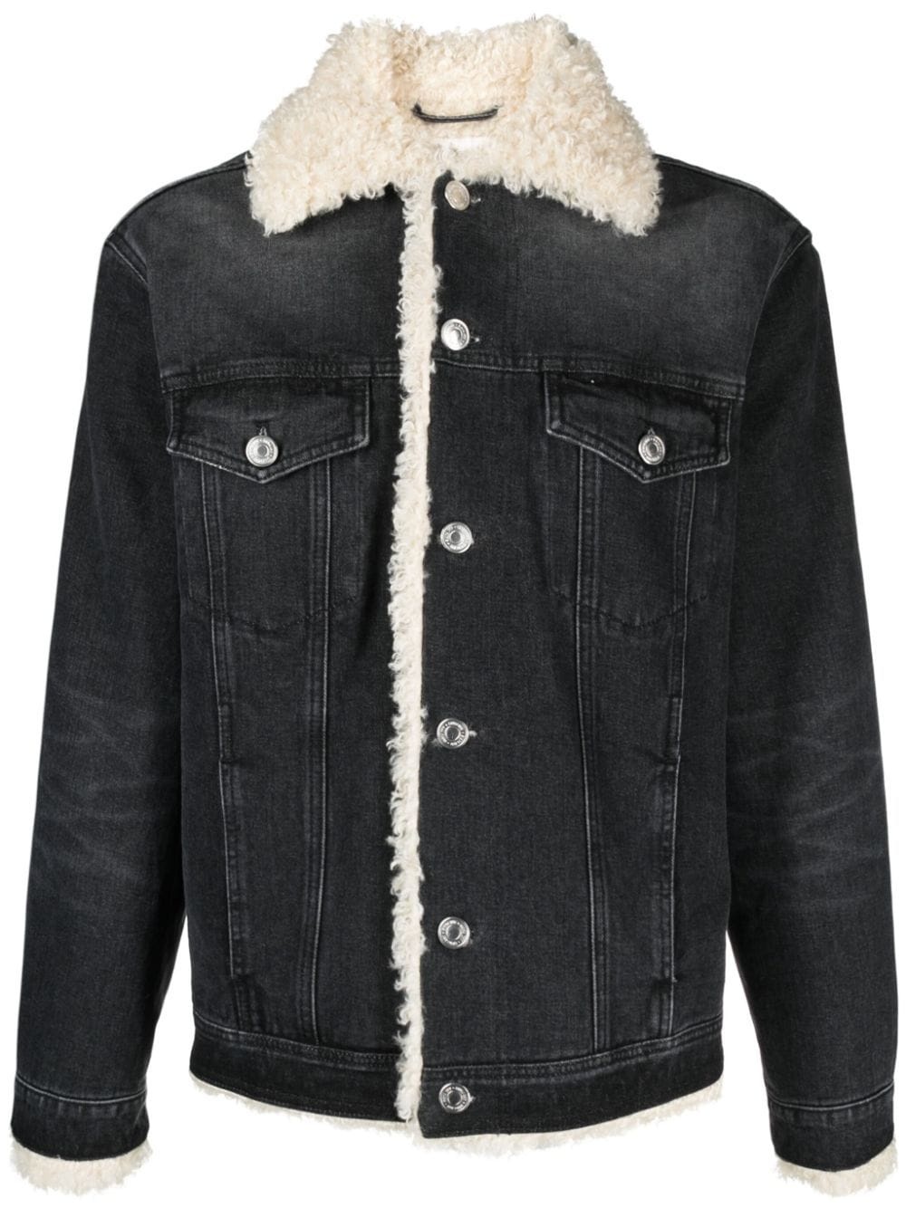 shearling-lining denim jacket - 1