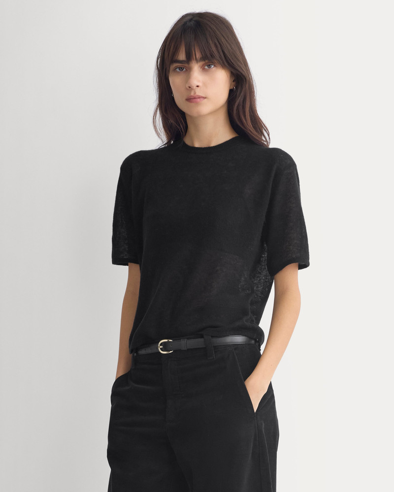 AIR ALPACA CROPPED SWEATER CREW - 1