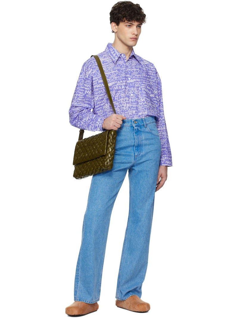 Marni Blue Pencil Logo Shirt outlook
