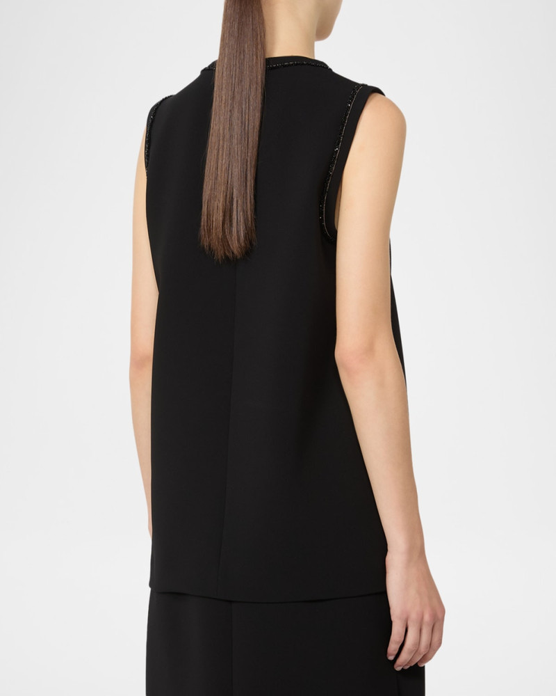 Max Mara Studio Sleeveless Bead-Trim Cady Blouse outlook