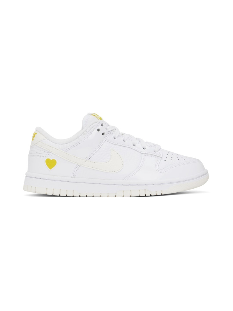 White & Yellow Dunk Low Sneakers - 1