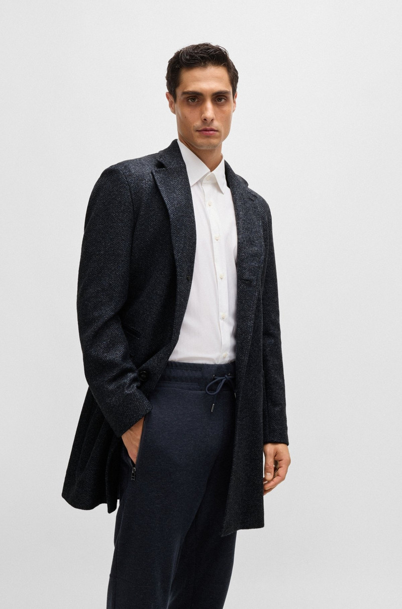 HERRINGBONE SLIM-FIT COAT WITH DETACHABLE ZIP-UP INNER 6