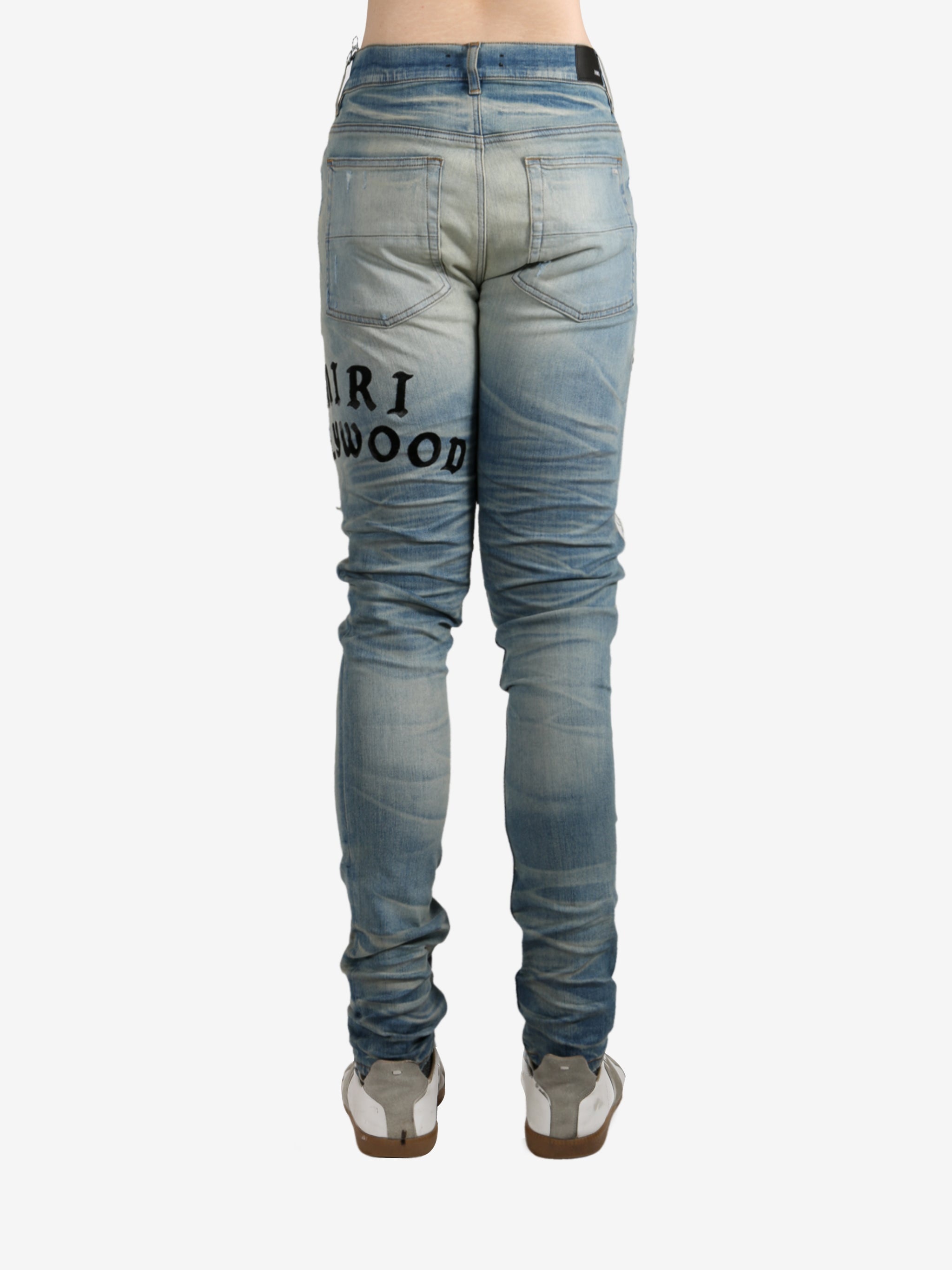 AMIRI - Men Hollywood Leather Applique Thrasher Repaired Skinny Jean - 3