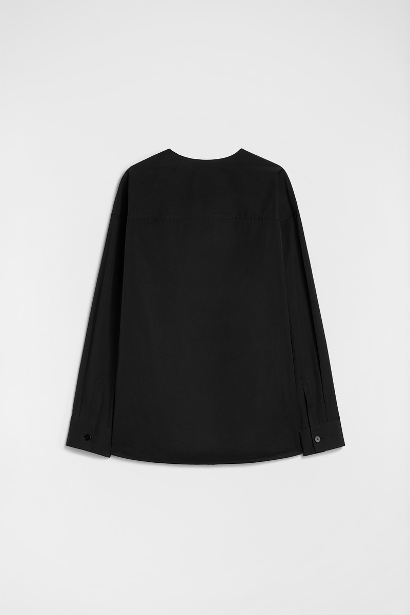 Cotton Poplin V-Neck Shirt 6