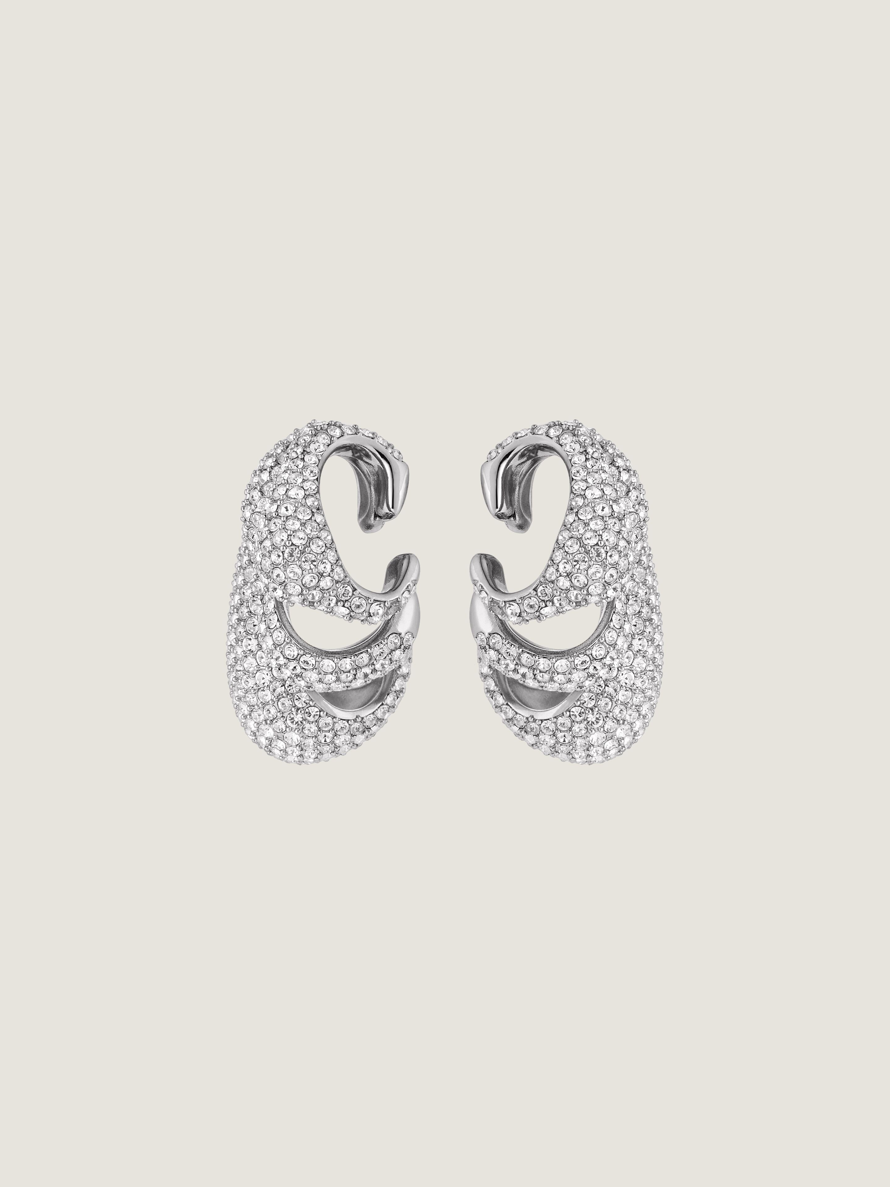 FELINE EARCUFFS IN METAL WITH CRYSTALS - 3