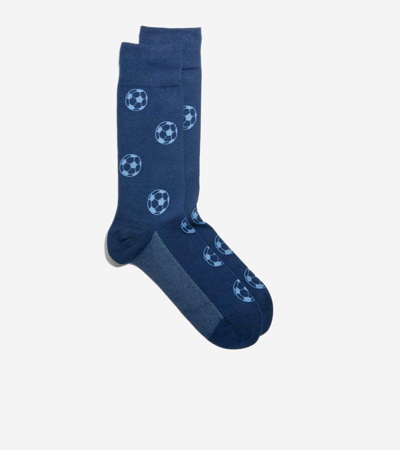 COLE HAAN Men's Soccer Ball Dress Crew Socks outlook
