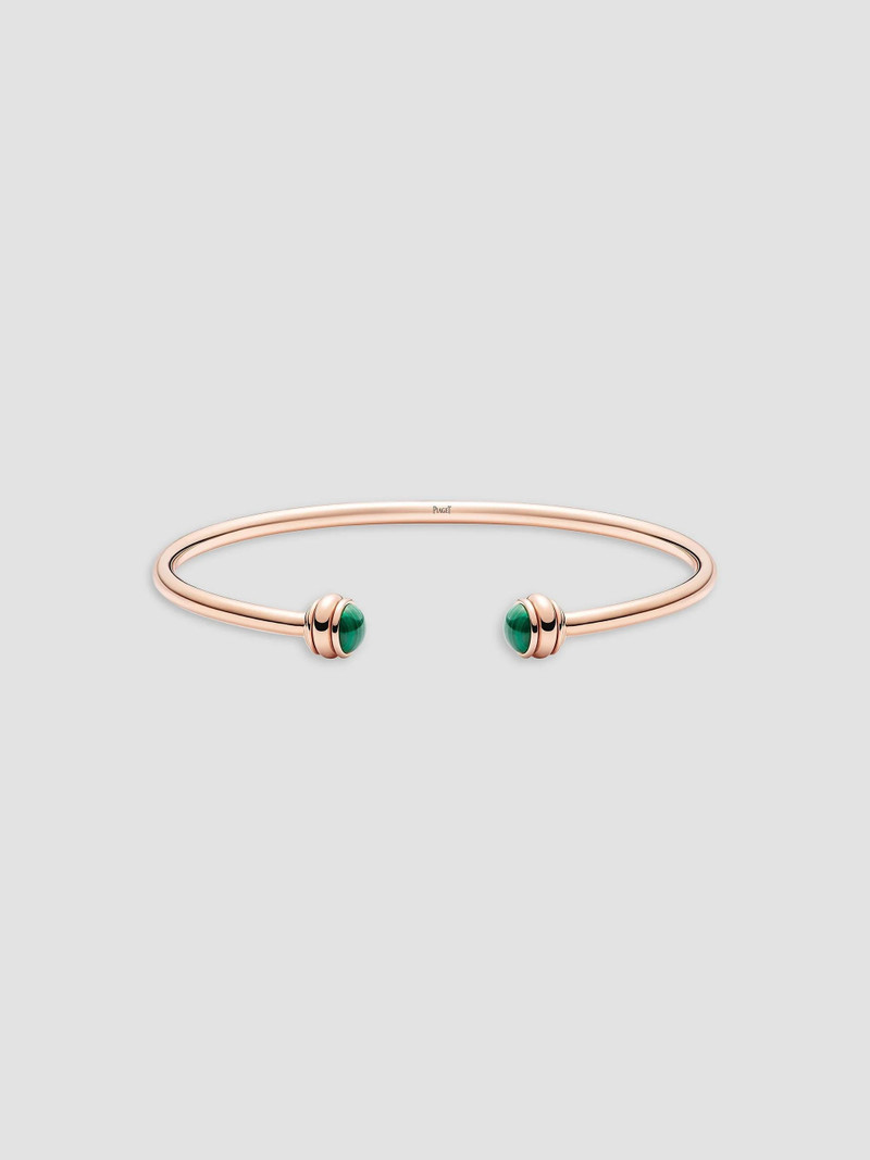 Possession Malachite Cabochons & 18K Rose Gold Open Bangle - Rose Gold 1
