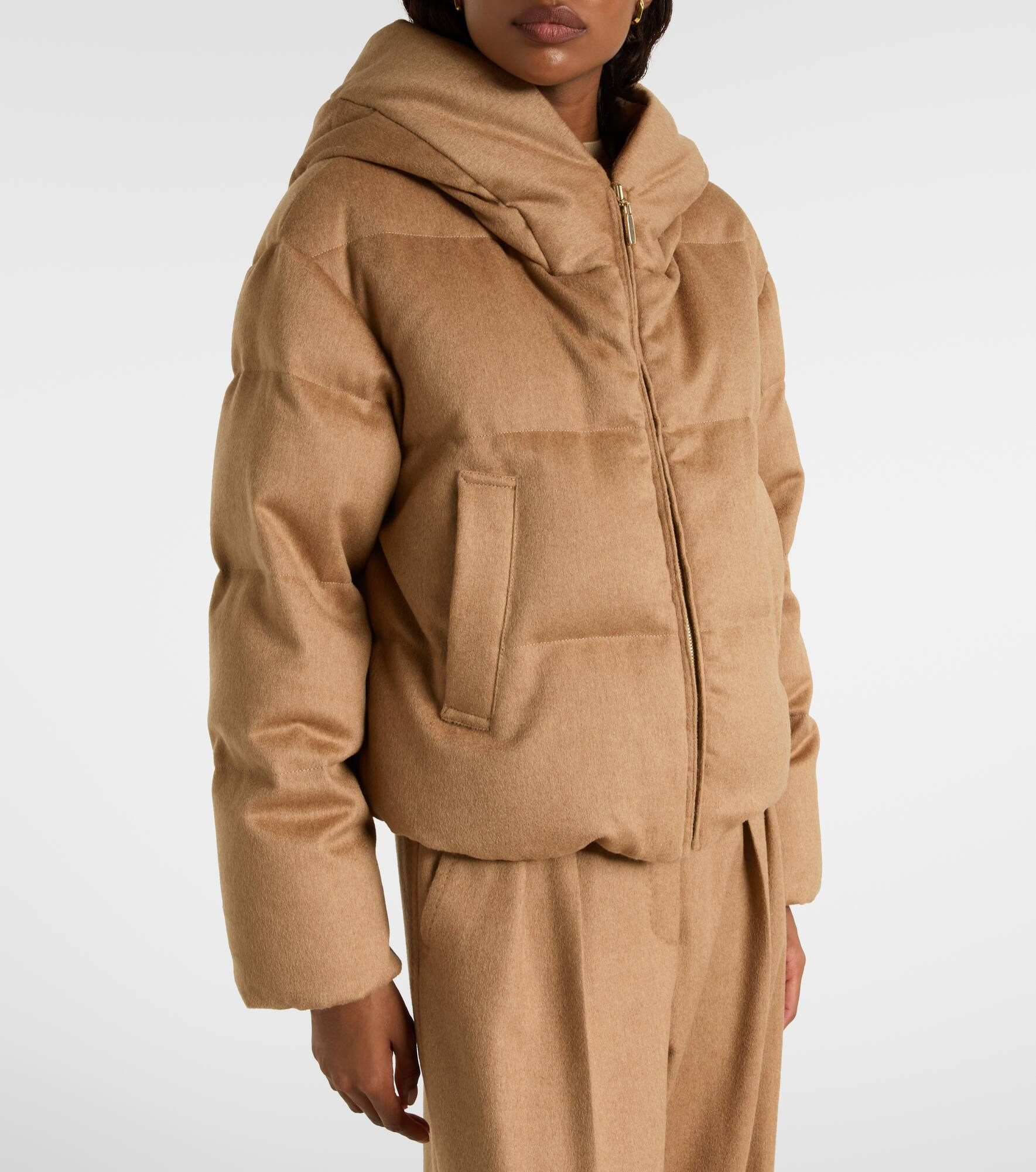 Dalia reversible camel hair taffeta down jacket - 6