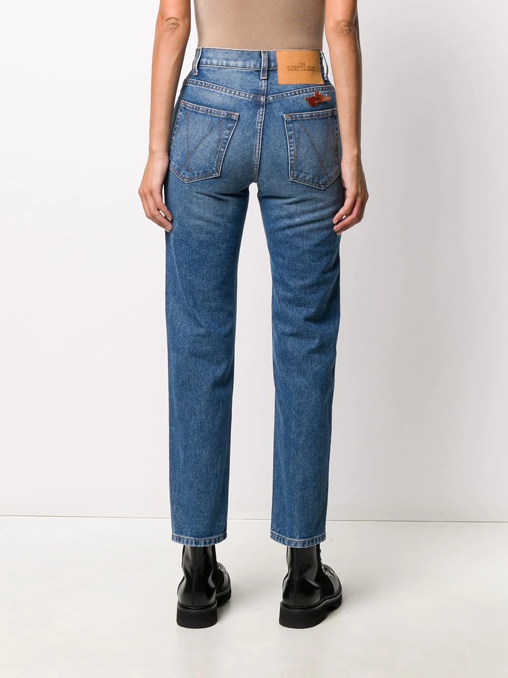 lip patch straight-fit jeans - 4