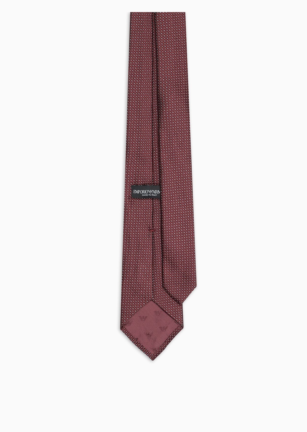 Pure silk tie with jacquard micro-motif - 2