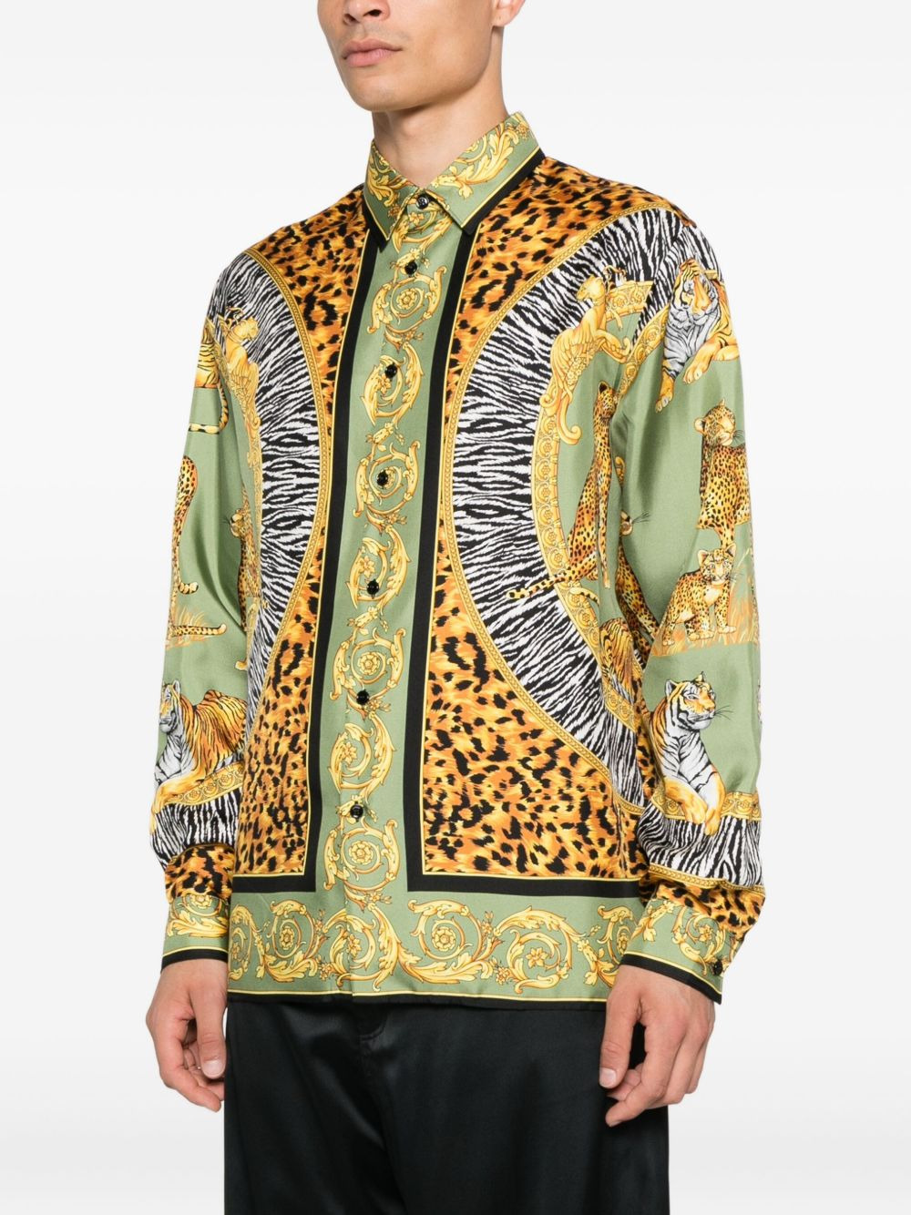 mix-print shirt - 3