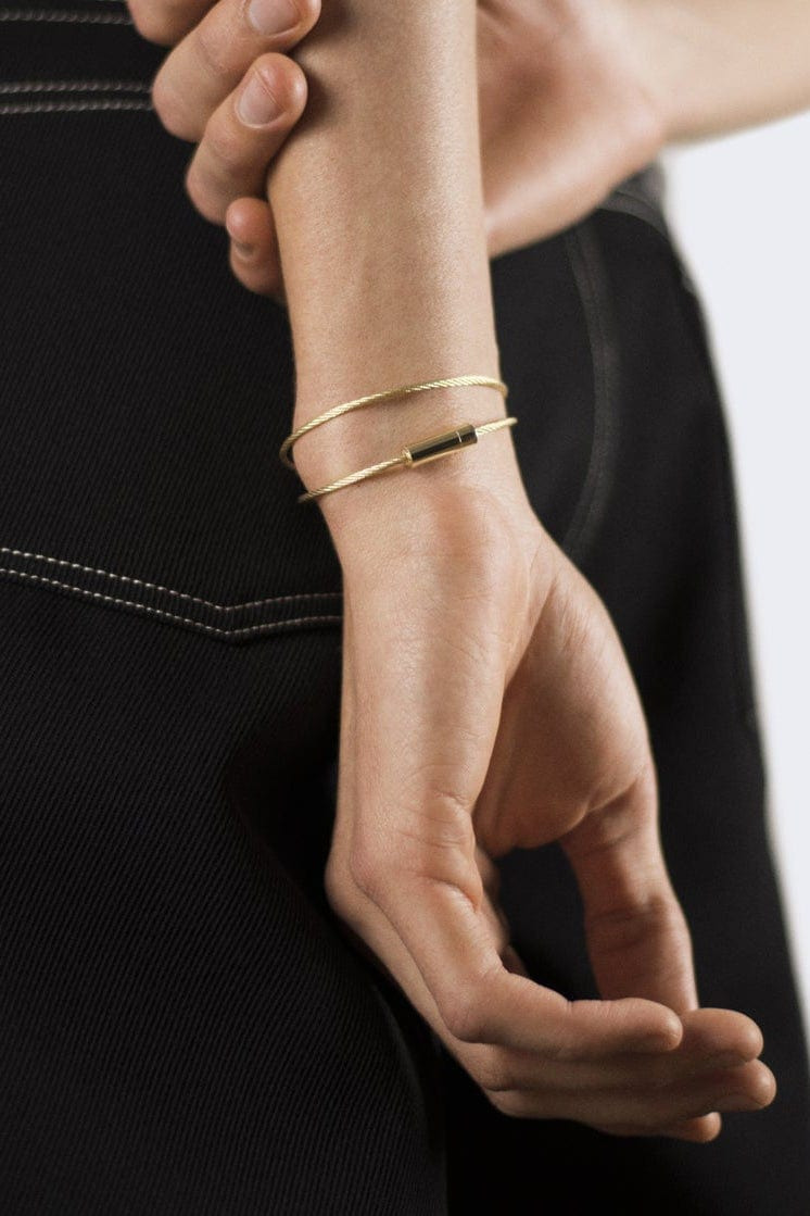 15g Polished Yellow Gold Double Cable Bracelet - 4