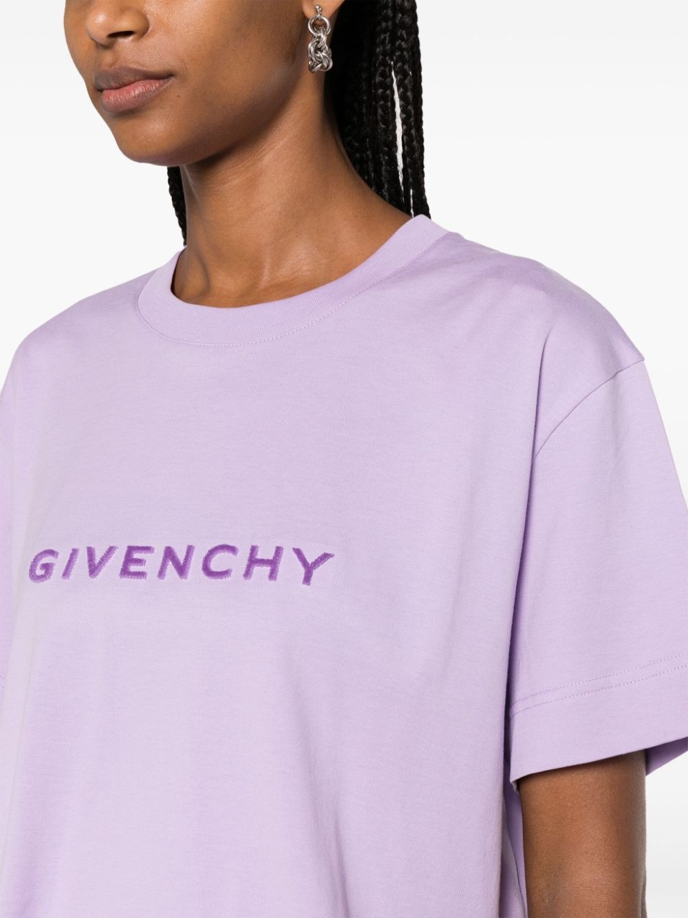 Givenchy Logo Cotton Cropped T Shirt - 5