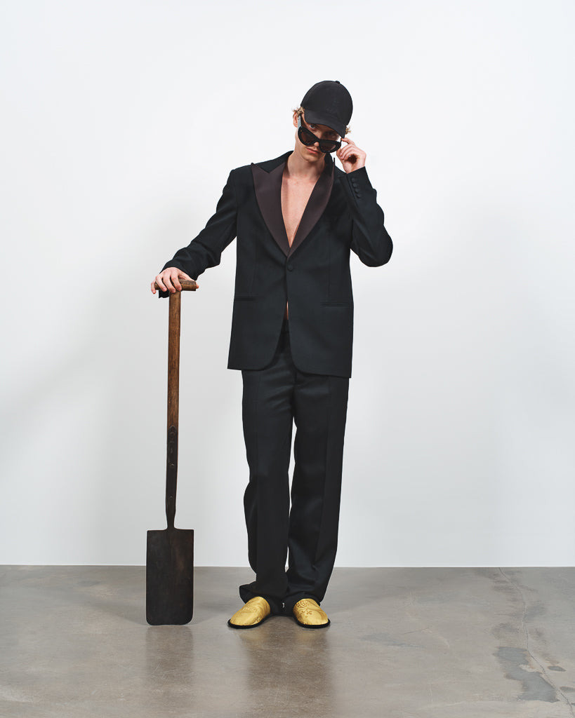 MENS FITTED TUXEDO JACKET IN BLACK - 5