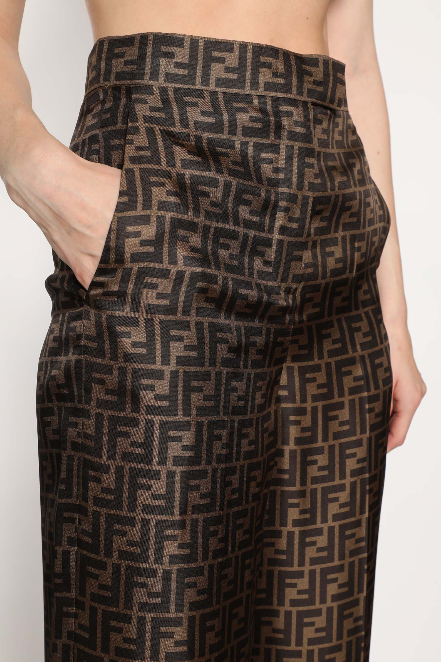 Ff Silk Twill Wide Leg Pants - 4
