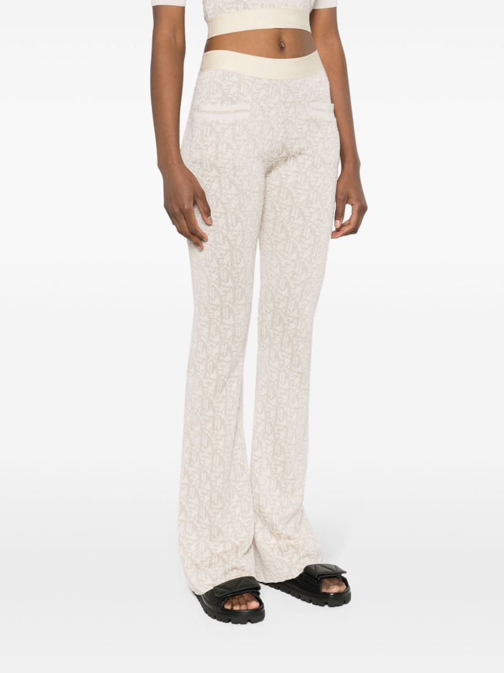 パンツ PALM ANGELS MONOGRAM JACQUARD KNIT TROUSERS palm-angels-black-Monogram-