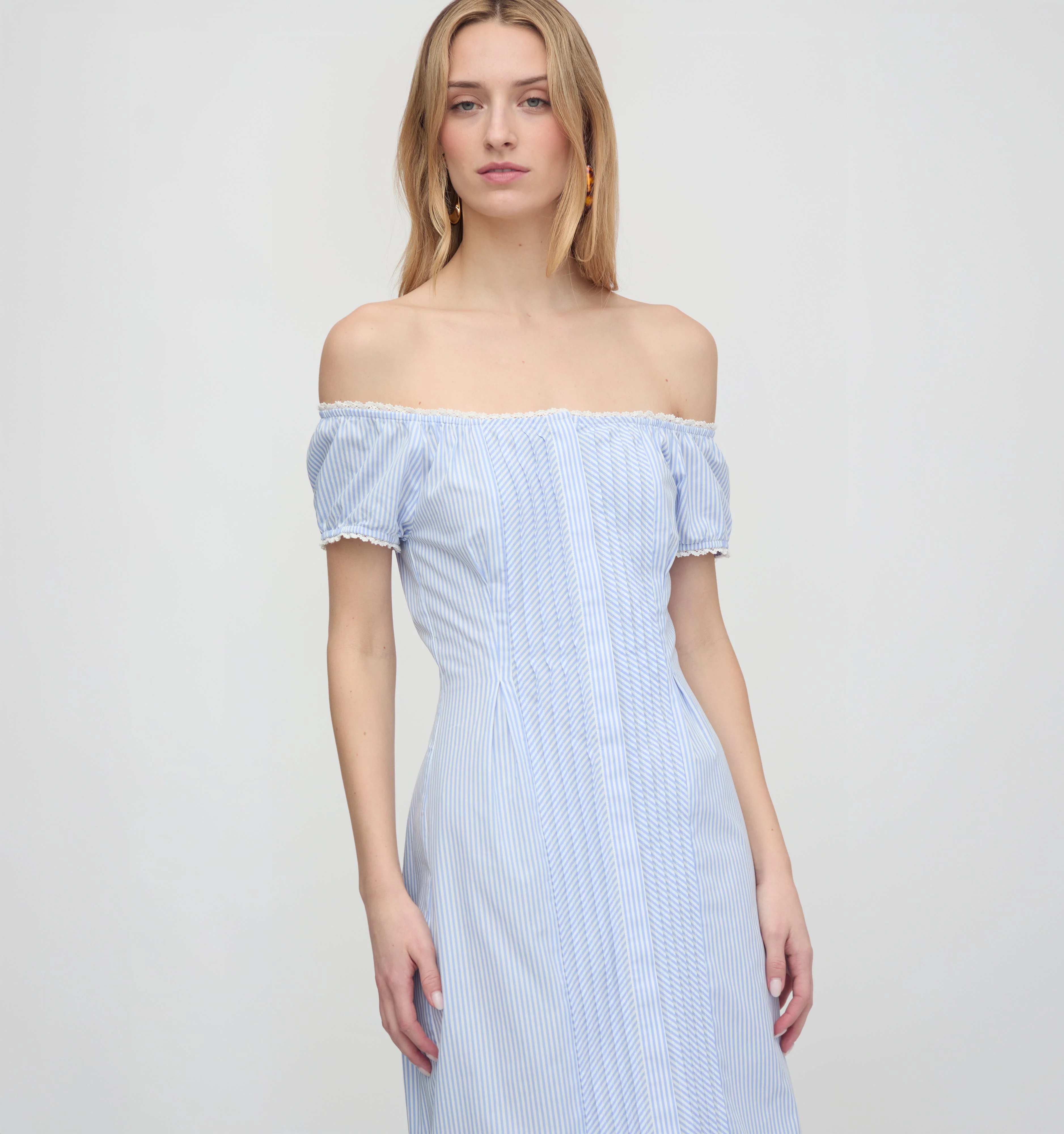 The Madison Dress - Blue/White Stripe - 1