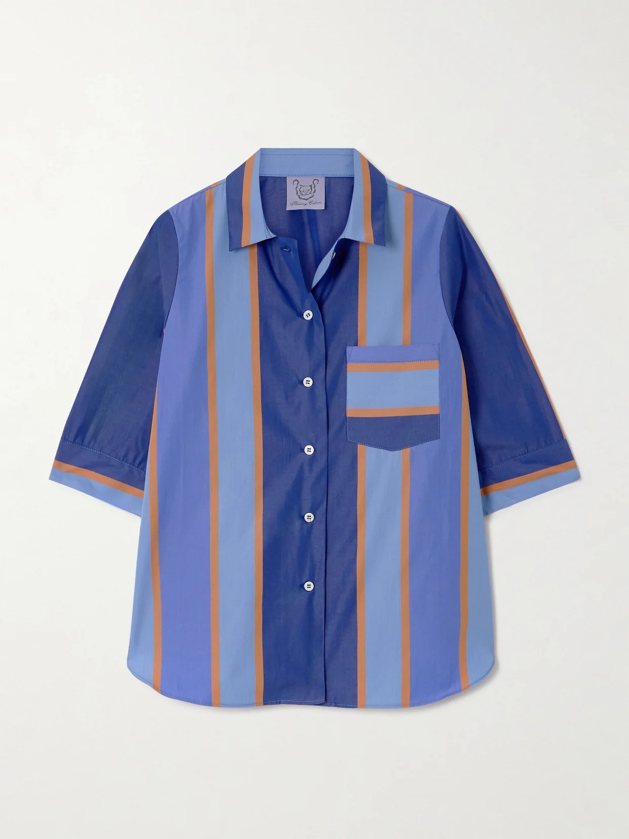Zouk Striped Cotton-poplin Shirt - 1