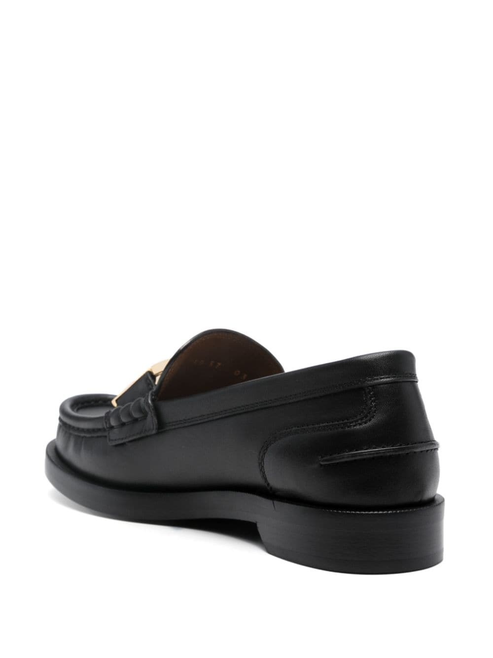 FF logo-plaque leather loafers - 3