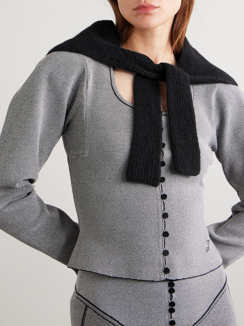 JACQUEMUS Logo-appliquéd Brushed-knit Scarf outlook