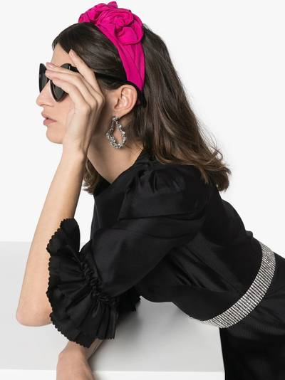 Jennifer Behr Triple Rosette silk faille headband outlook