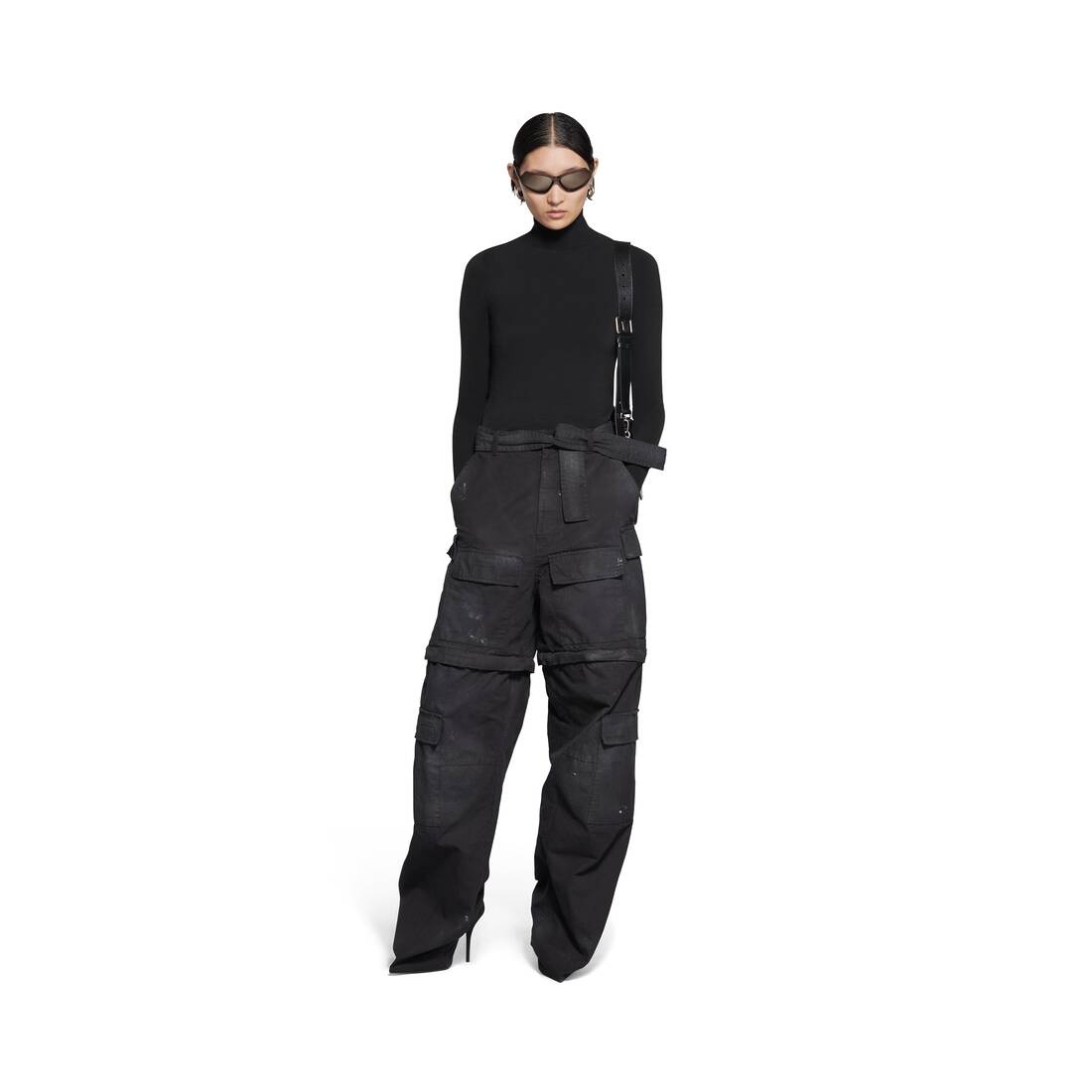 Women's Balenciaga Knife Cargo Pantashoes in Black - 2