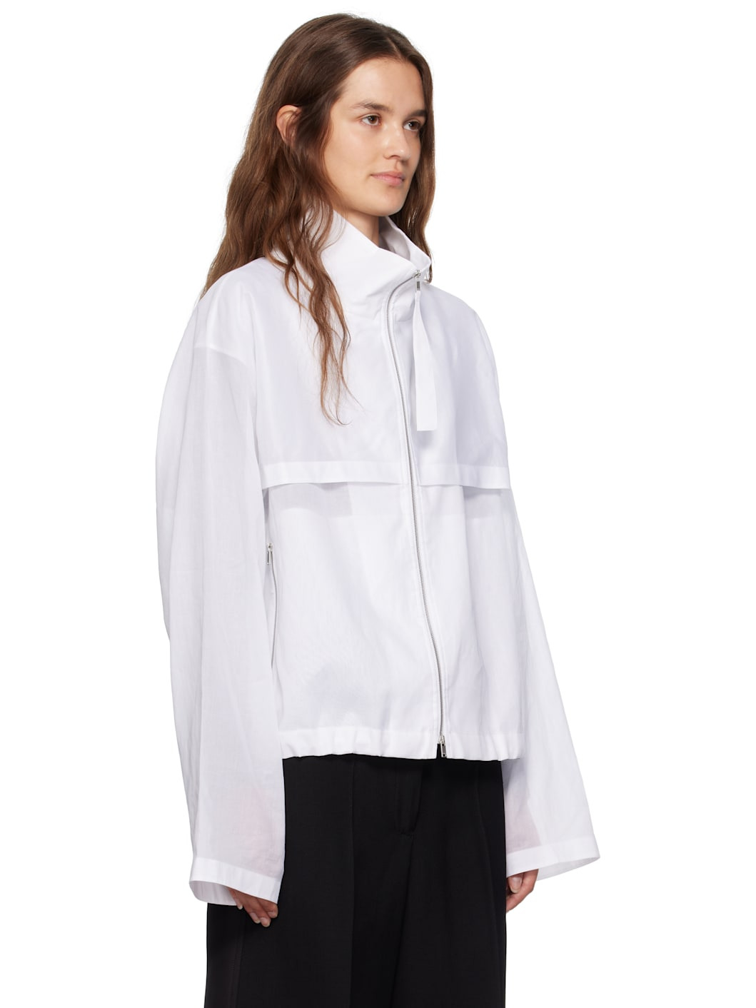 White Cotton Muslin Jacket - 2