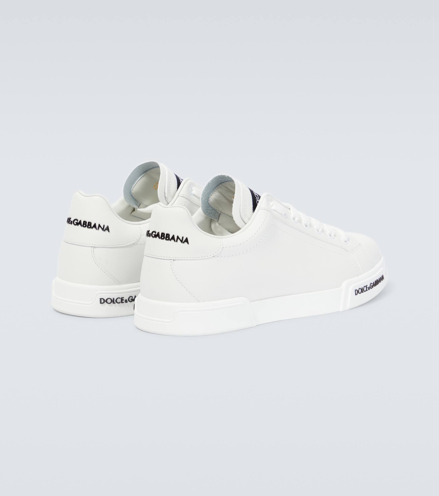 Logo leather sneakers - 6