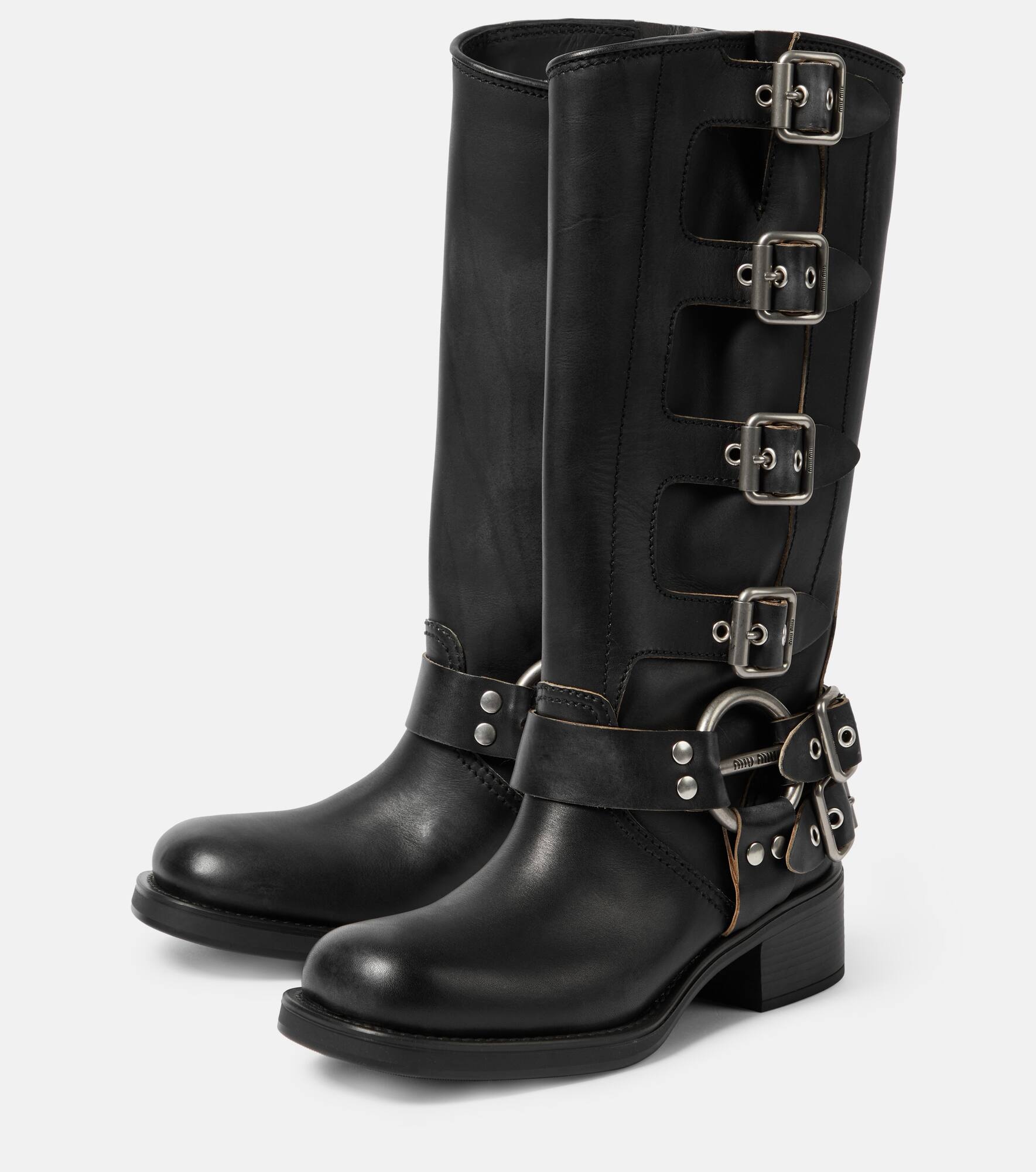 Leather biker boots - 4