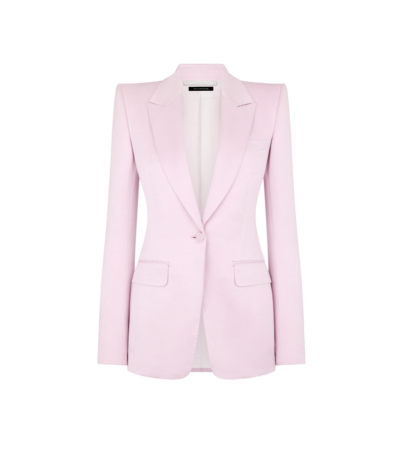 WASHED COTTON SILK BLEND DUCHESSE SINGLE BREASTED JACKET - 1