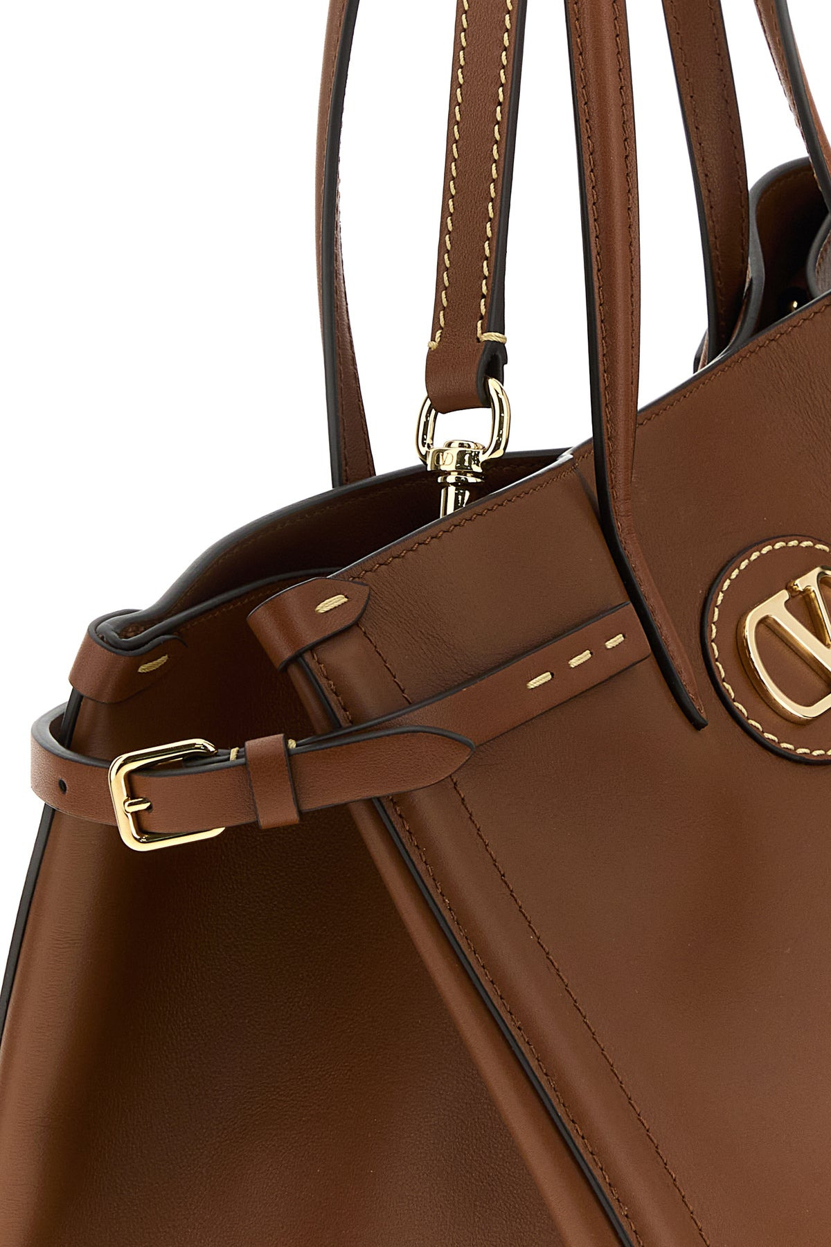 Brown leather medium Antibes shopping bag - 4