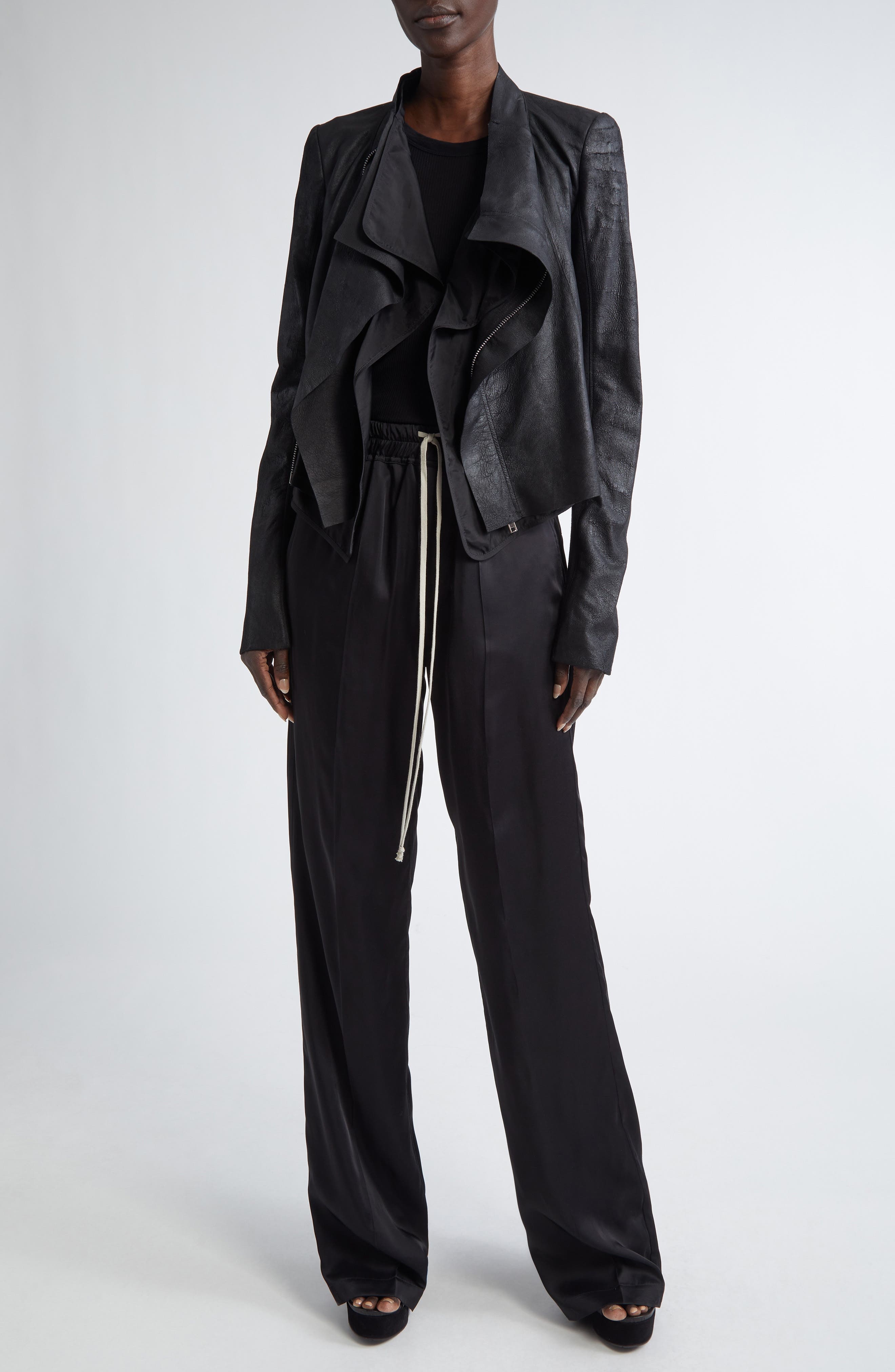 Rick Owens Rib Long Sleeve T-Shirt in Black at Nordstrom - 2